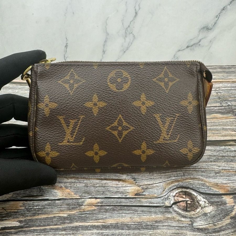 Louis Vuitton 路易威登M58009 經典Monogram帆布迷你金鍊 #麻將包🈶台灣專櫃購證-9