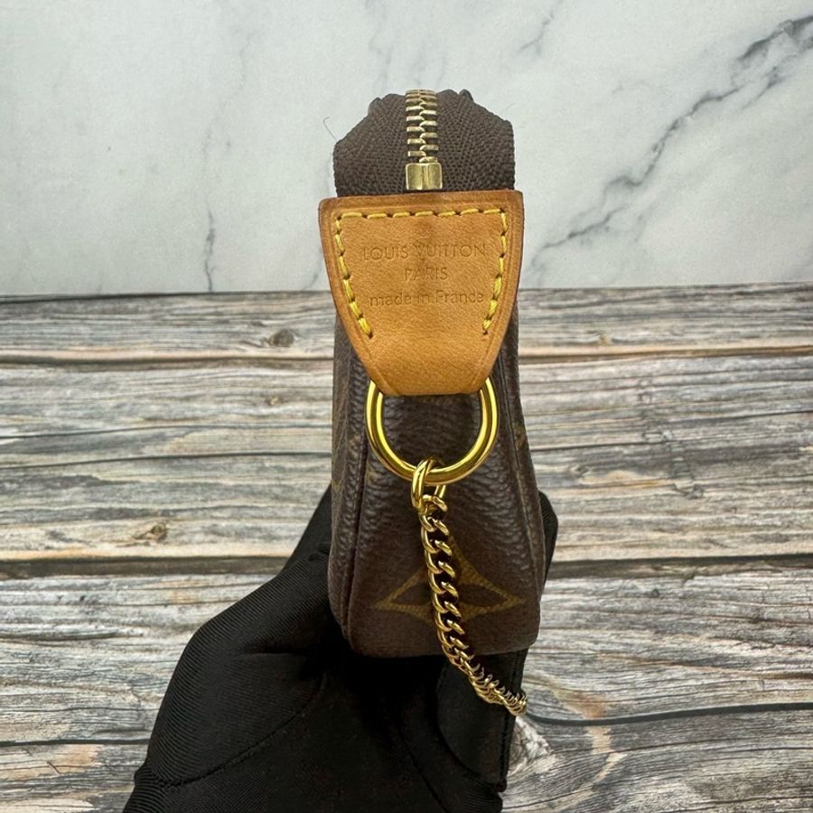 Louis Vuitton 路易威登M58009 經典Monogram帆布迷你金鍊 #麻將包🈶台灣專櫃購證-13