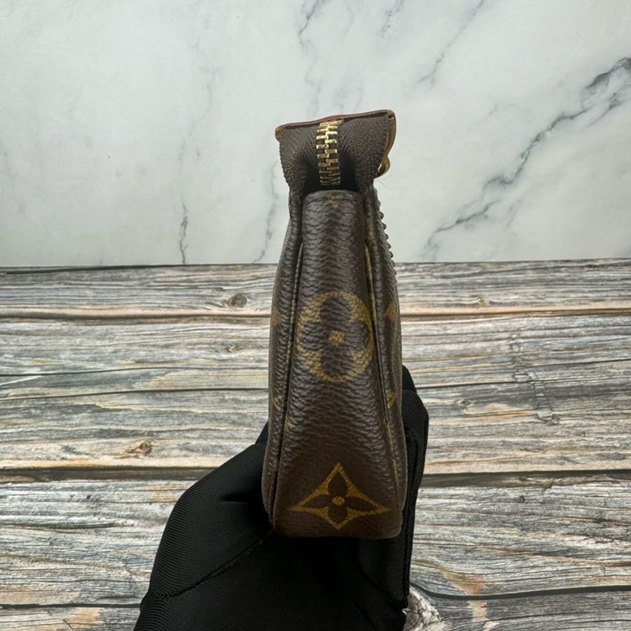 Louis Vuitton 路易威登M58009 經典Monogram帆布迷你金鍊 #麻將包🈶台灣專櫃購證-14