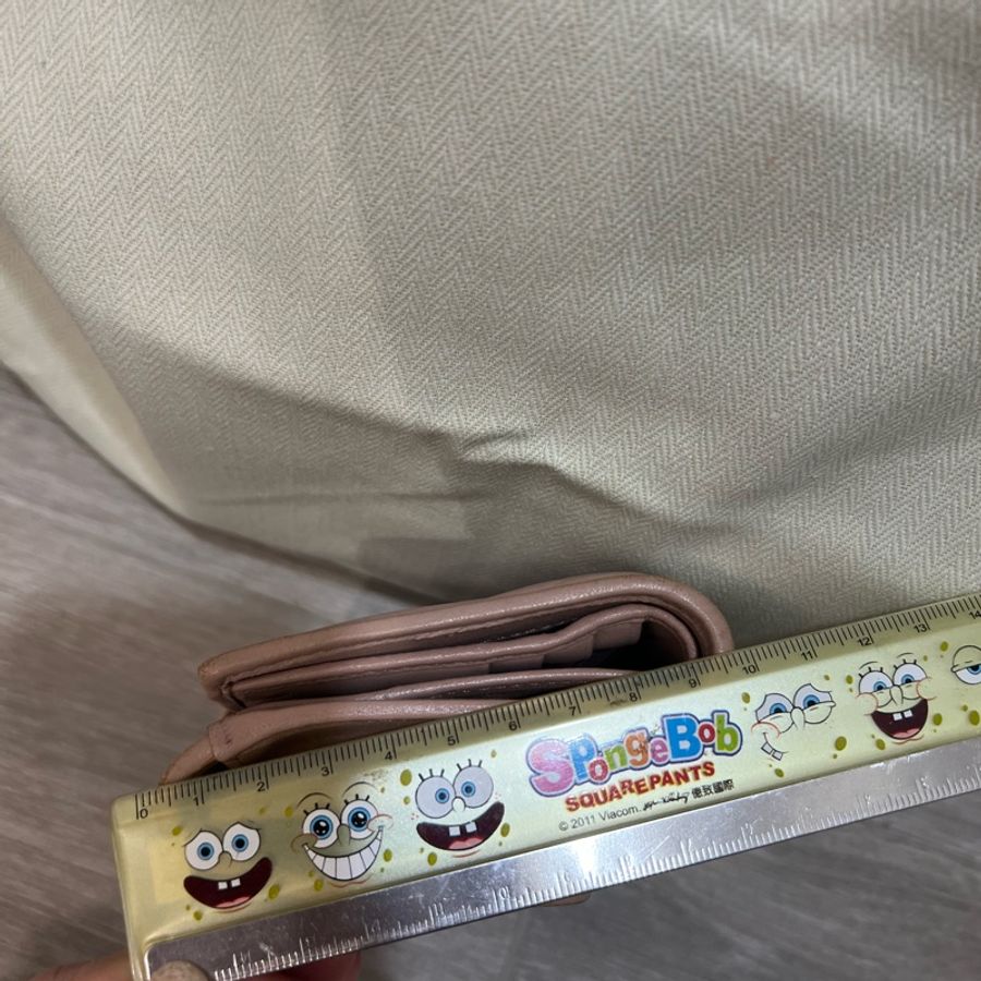 miumiu軟皮短夾銀包雙面裸粉色絕版-19
