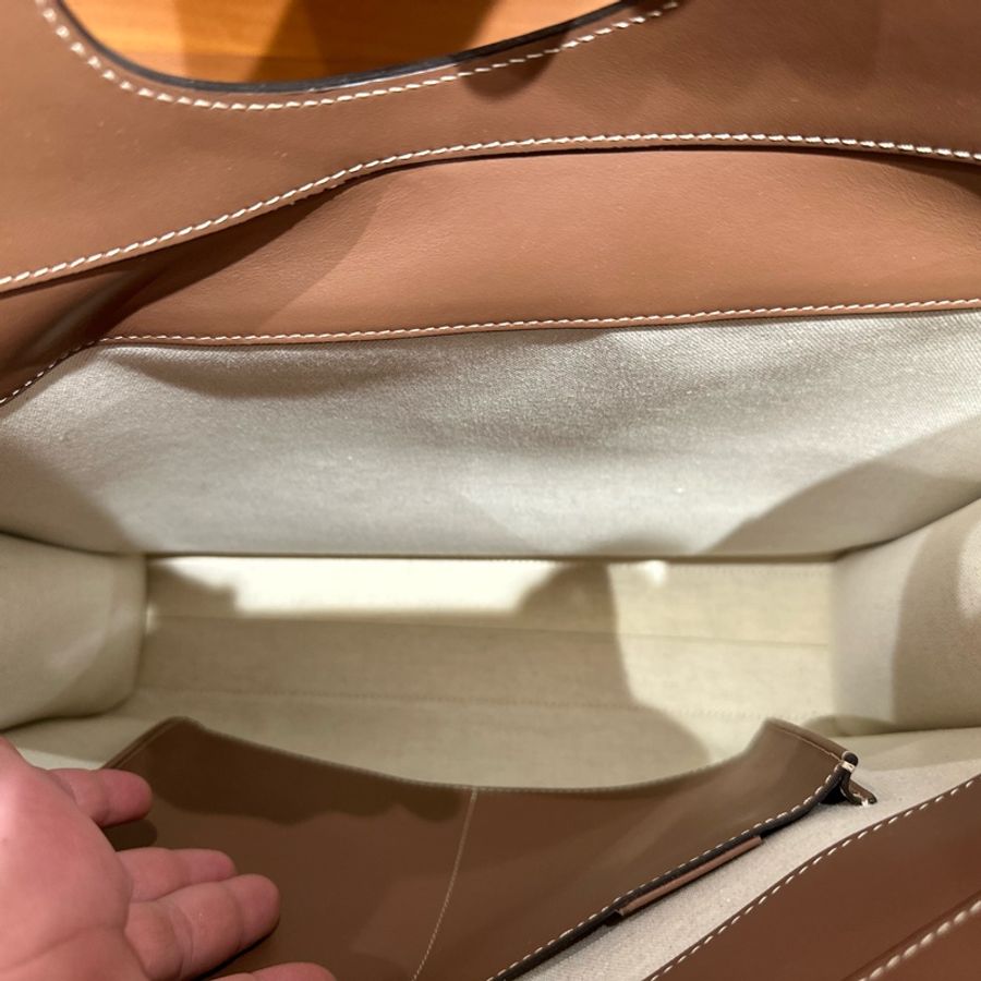 BURBERRY Pocket 大號帆布拚皮革二用口袋包-7