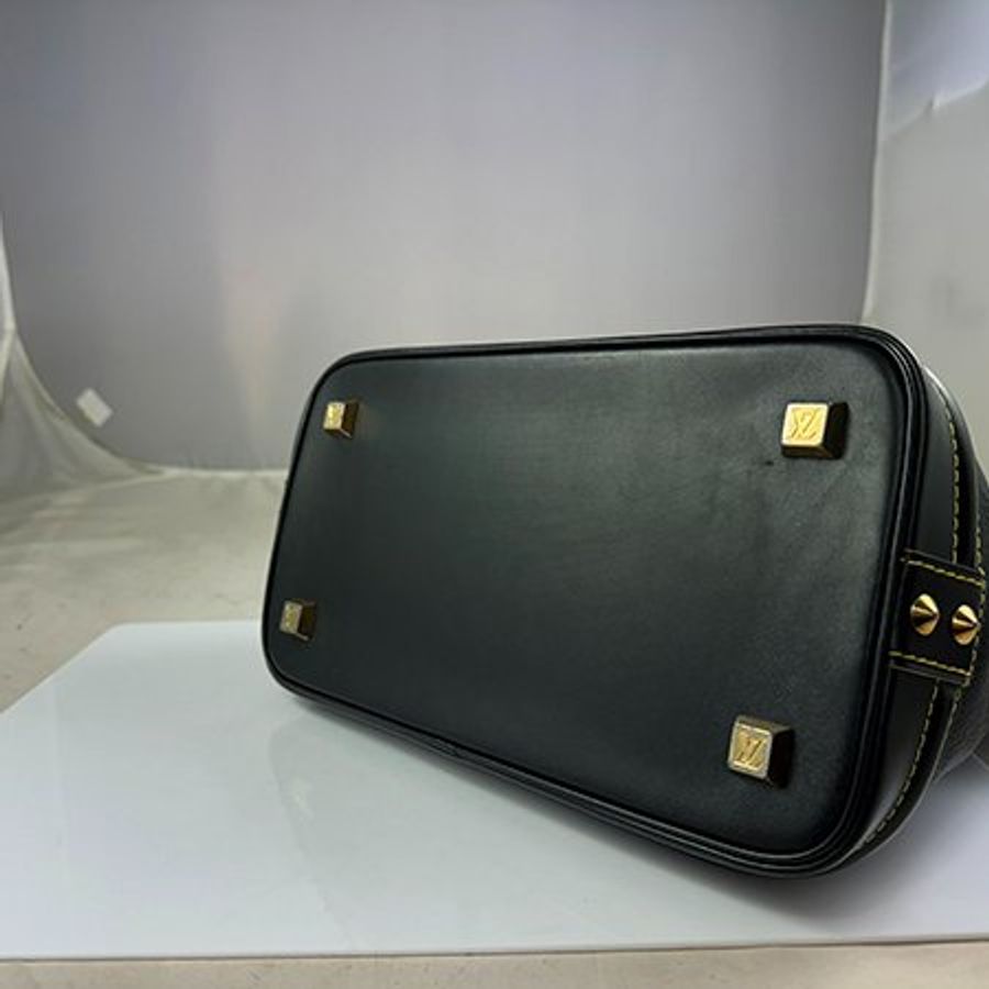 LV黑色山羊皮SUHALI系列 LOCKIT 手提包 (PM) M91888-4