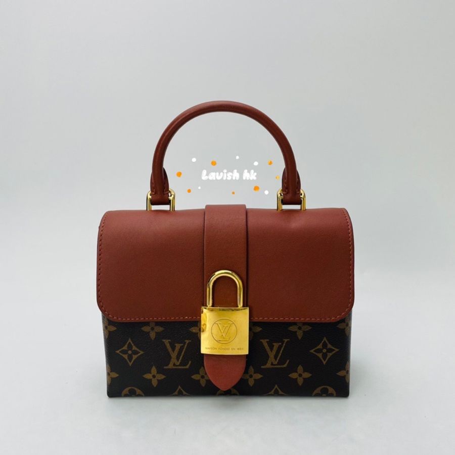 LV Locky bb焦糖色鎖頭斜挎包-0