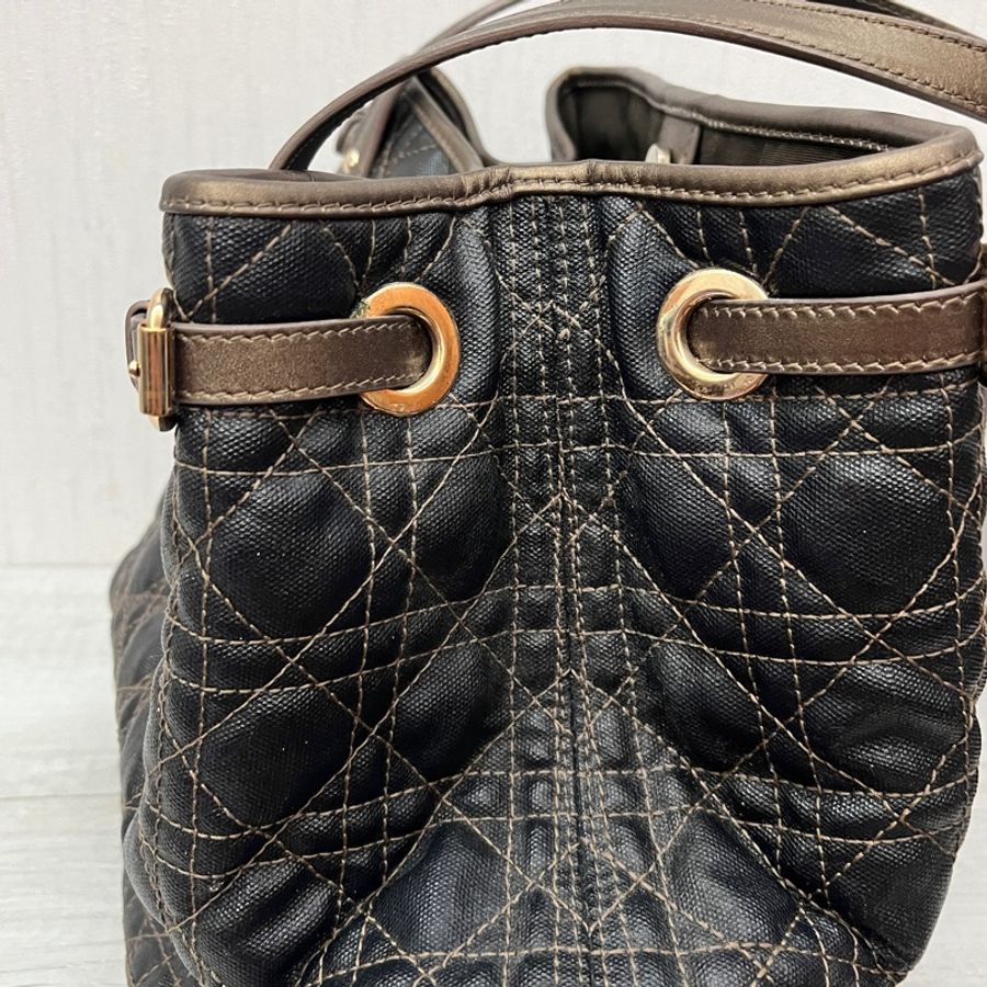 DIOR 迪奧 帆布 菱格紋單肩包-7