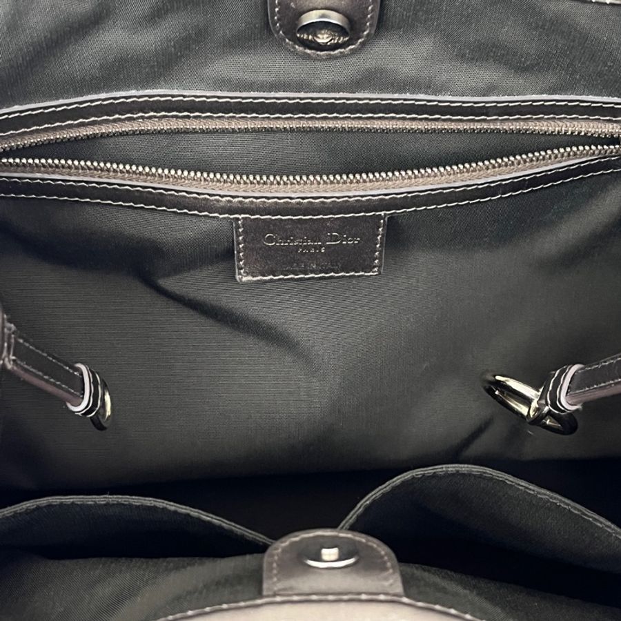 DIOR 迪奧 帆布 菱格紋單肩包-10