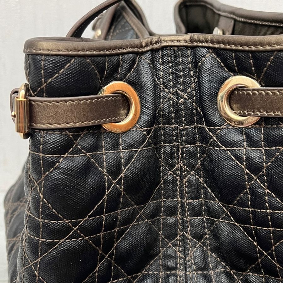 DIOR 迪奧 帆布 菱格紋單肩包-13