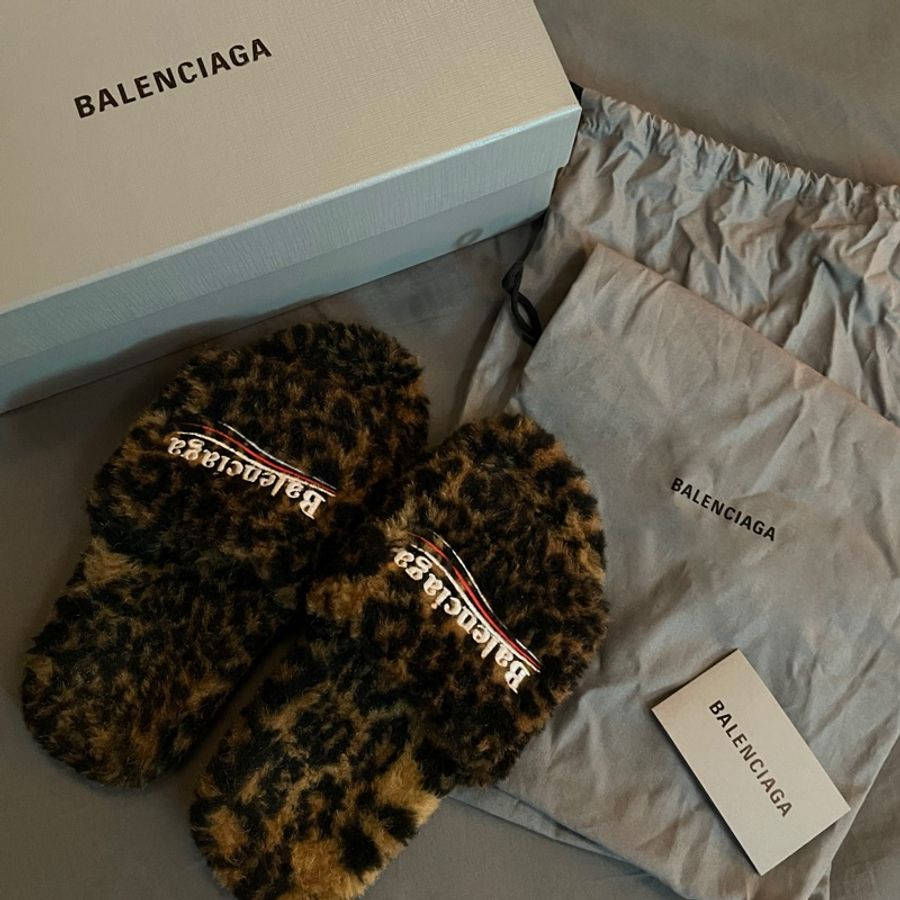 Balenciaga 豹紋毛拖鞋 《全新》-0