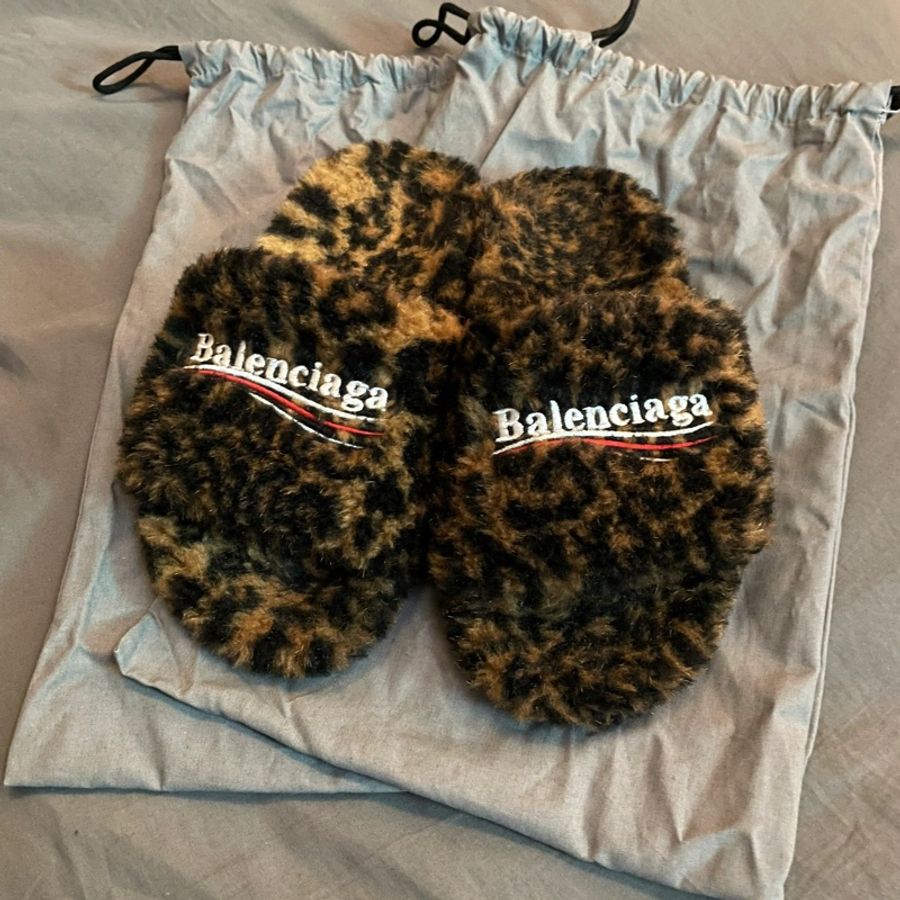 Balenciaga 豹紋毛拖鞋 《全新》-2