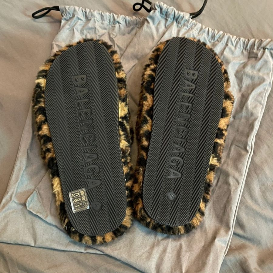 Balenciaga 豹紋毛拖鞋 《全新》-3