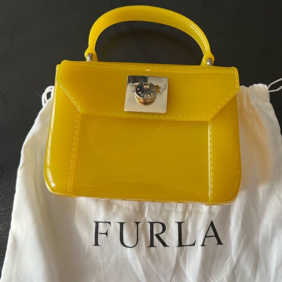 FURLA 迷你小包 small yellow jelly 果凍包 檸檬黃 芥末黃-5