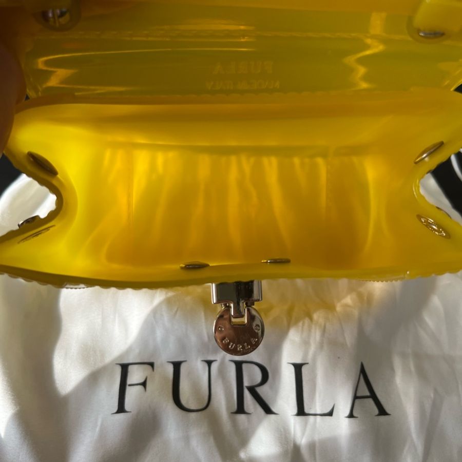 FURLA 迷你小包 small yellow jelly 果凍包 檸檬黃 芥末黃-8