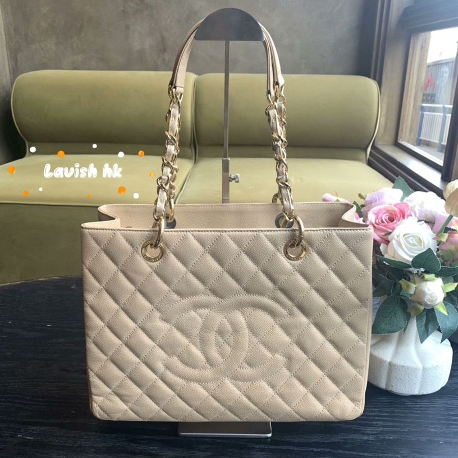 Chanel GST 米色托特包-0