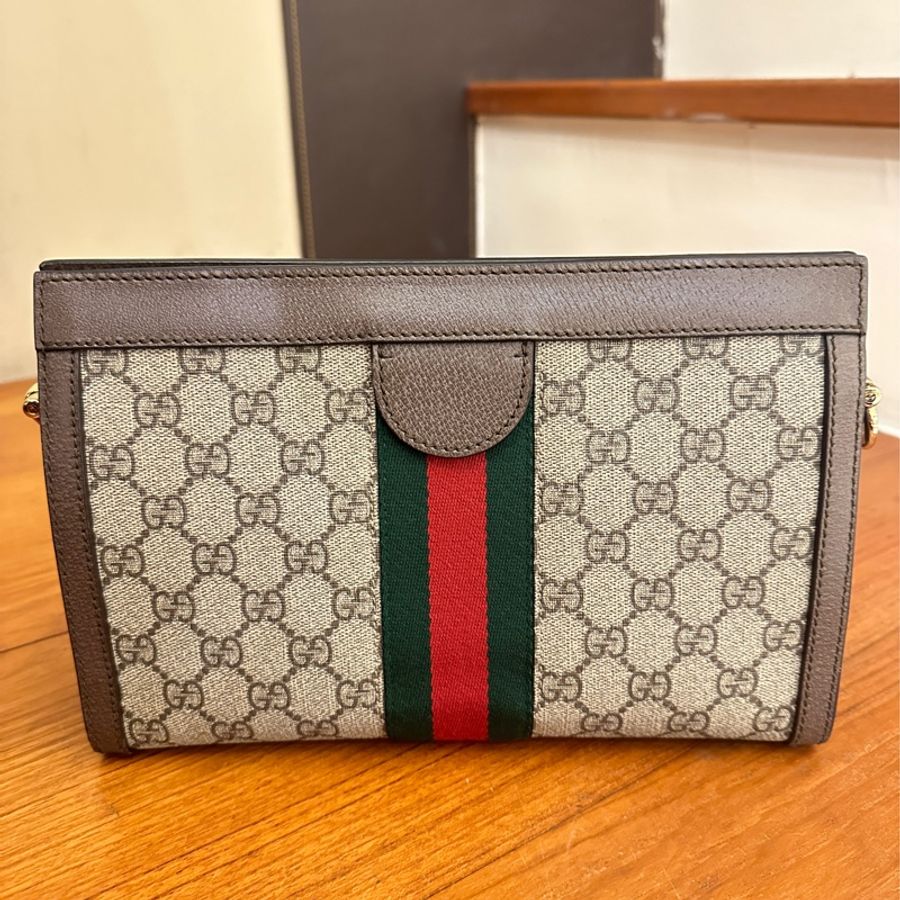 GUCCI 紅綠PVC橫式孫芸芸鏈包-3