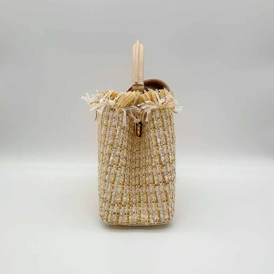 LV 米色草編CAPUCINES BB 特殊款-2