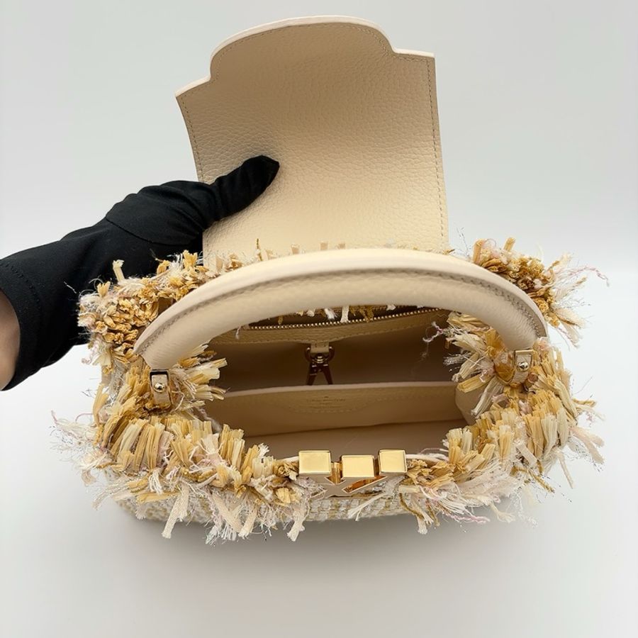 LV 米色草編CAPUCINES BB 特殊款-5