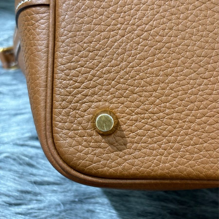 HERMES 金棕金 麥穗金 TC皮 37金棕 菜籃子 PICOTIN 水桶包 手提包-12