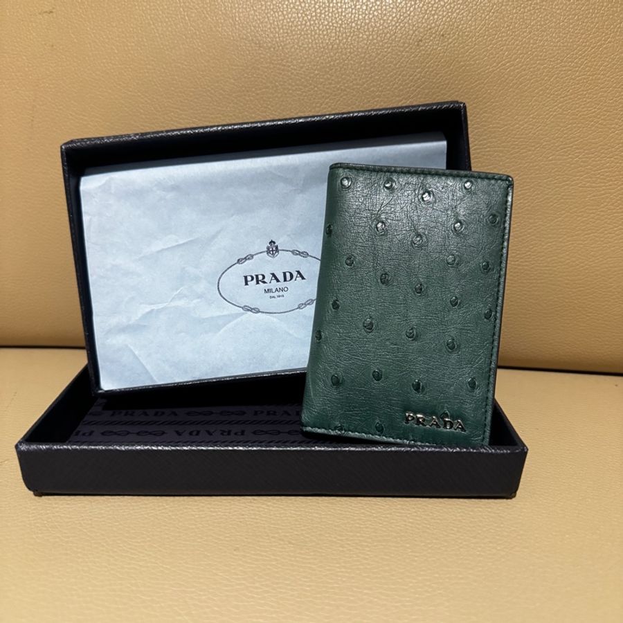 Prada 鴕鳥皮卡包-0