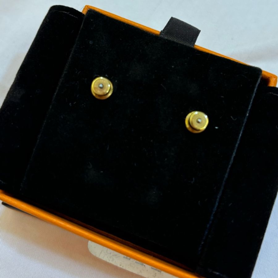 情人節13888 現貨商品 台灣專櫃 台灣購證 Hermes Mini PopH  經典白色金耳環-9