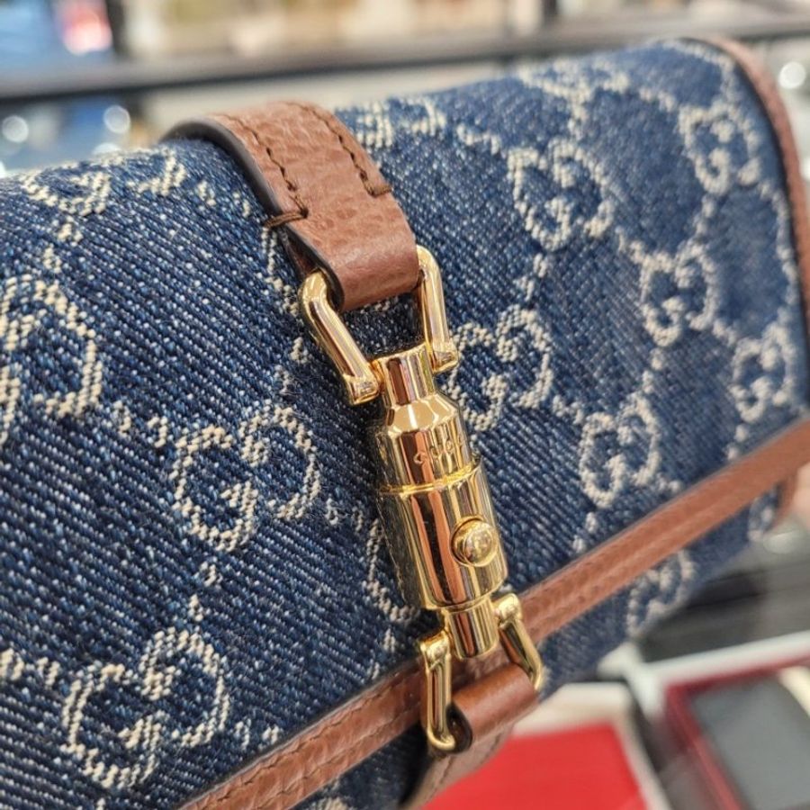 Gucci 652681 Jackie 1961 長夾WOC 鍊條包 牛仔丹寧色/附可拆卸長鏈帶【促銷品】-5