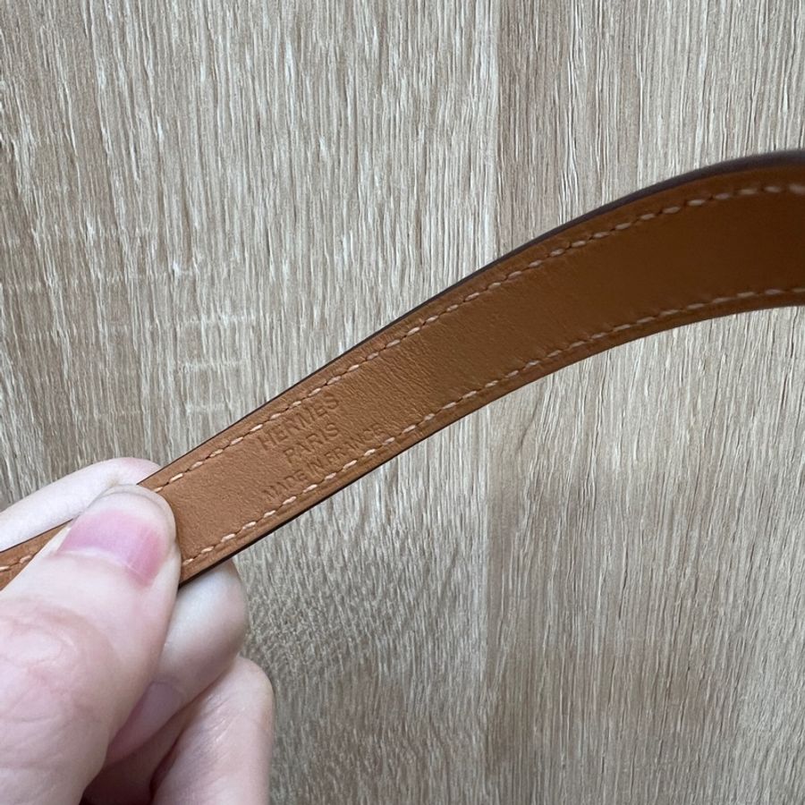 Hermes 大象灰Epsom玫瑰金釦Kelly手環-8