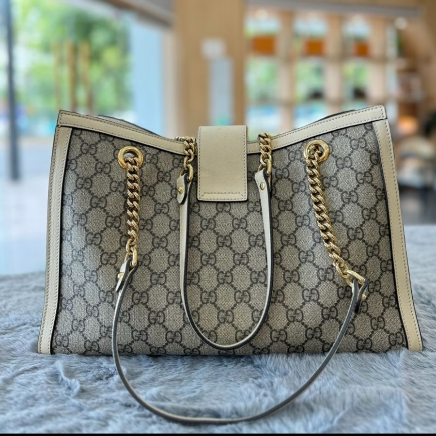 Gucci padlock中號白色小三包手提單肩包-1