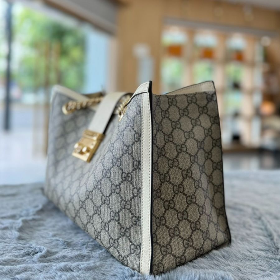 Gucci padlock中號白色小三包手提單肩包-2