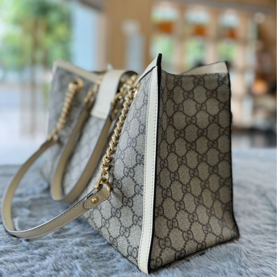 Gucci padlock中號白色小三包手提單肩包-3