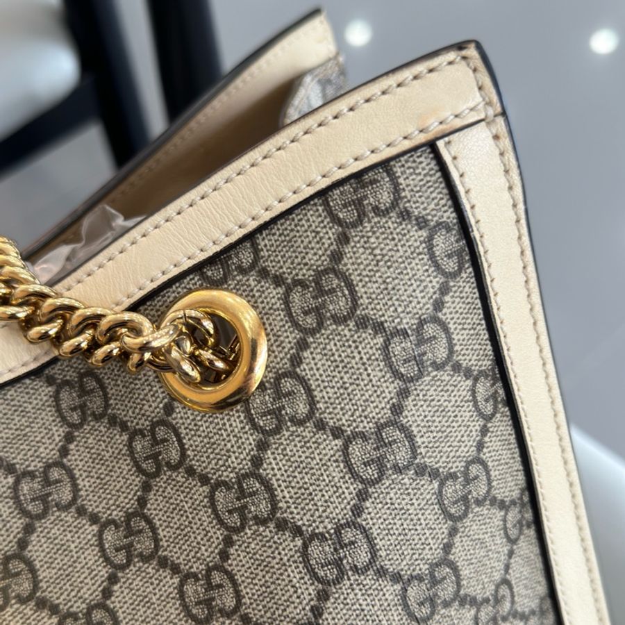 Gucci padlock中號白色小三包手提單肩包-14