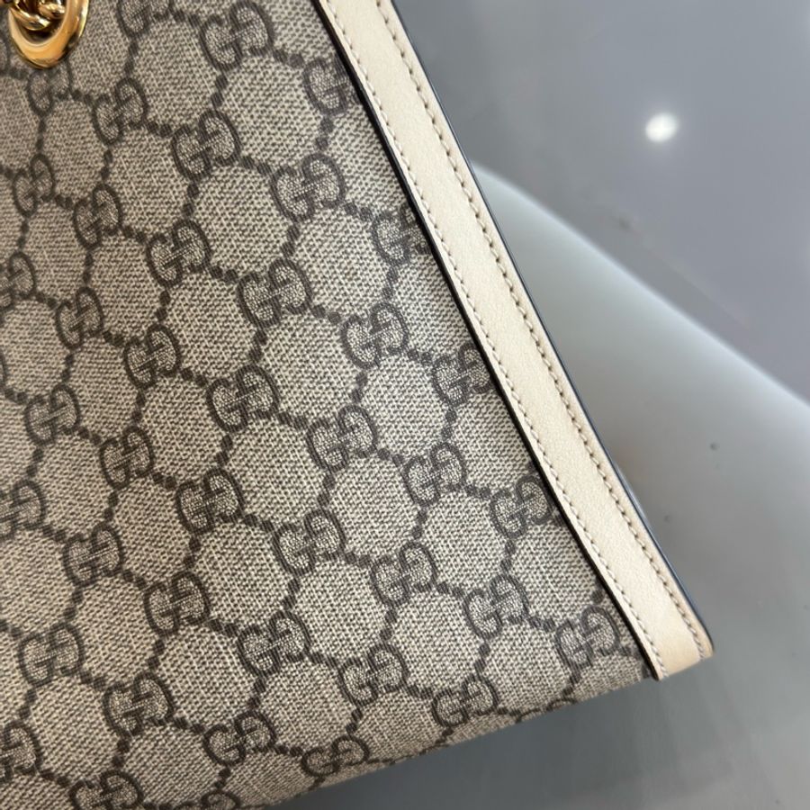 Gucci padlock中號白色小三包手提單肩包-20