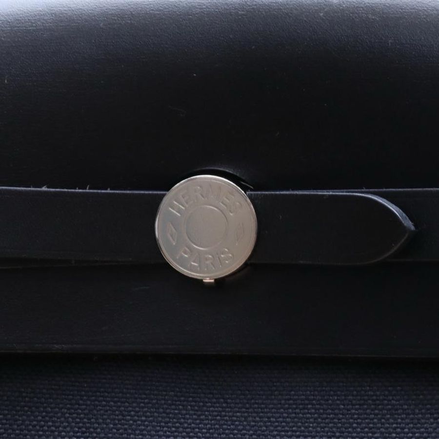 HERMES(愛馬仕) HERBAG a dos zip 雙肩包 89黑色 帆布 Z刻 銀扣-5