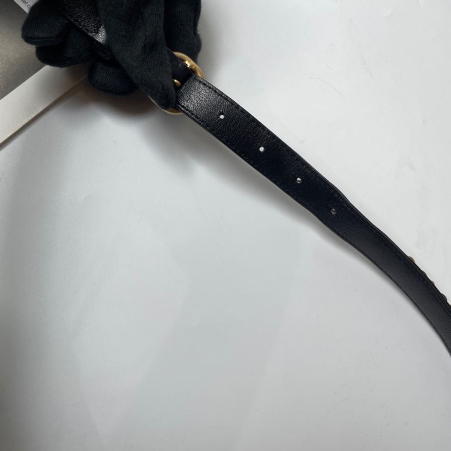 Chanel 19系列 黑羊皮菱格方腰包/胸口包-14