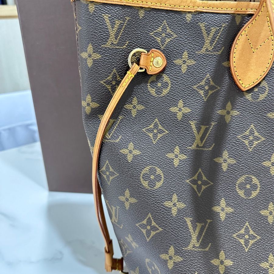 LV neverfull MM經典款老花購物包-13