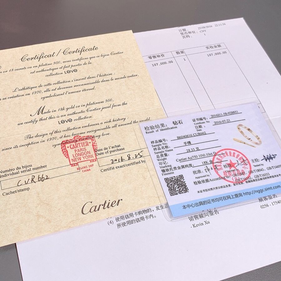 Cartier卡地亞Love系列十鑽玫瑰金16號手鐲-4