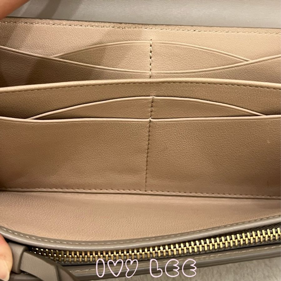 CHLOE（缺貨、勿下單）Aby 卡其灰 長夾 簡約 粒面小牛皮 二手精品-5