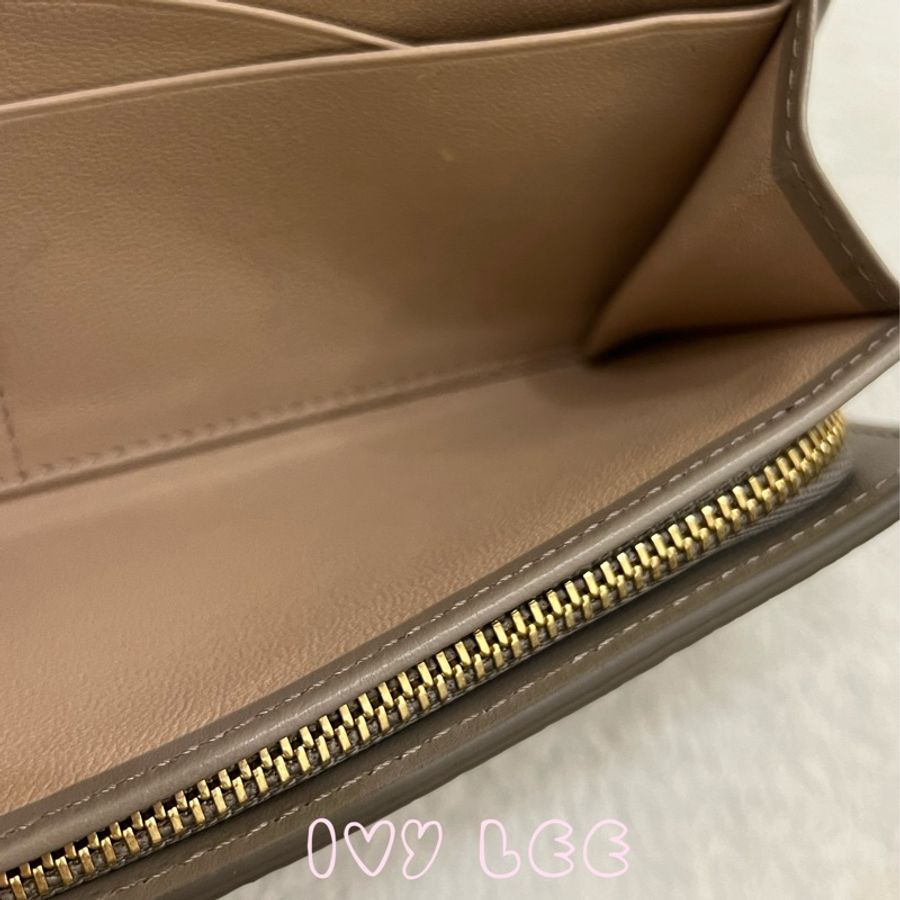 CHLOE（缺貨、勿下單）Aby 卡其灰 長夾 簡約 粒面小牛皮 二手精品-8
