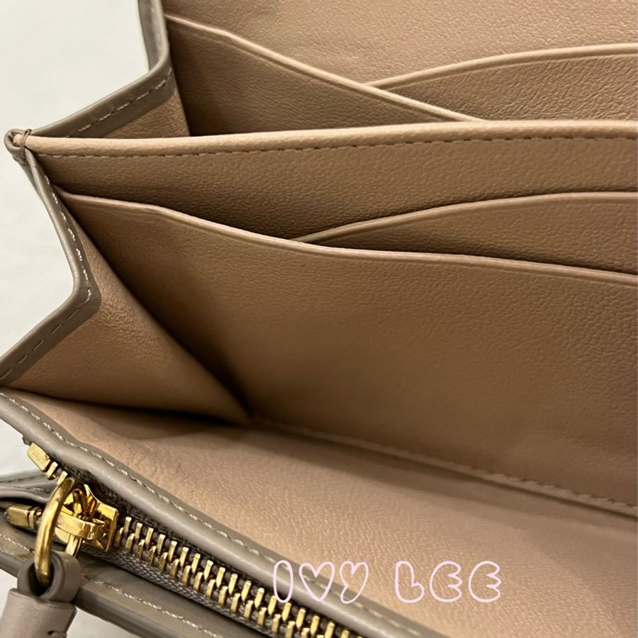 CHLOE（缺貨、勿下單）Aby 卡其灰 長夾 簡約 粒面小牛皮 二手精品-9