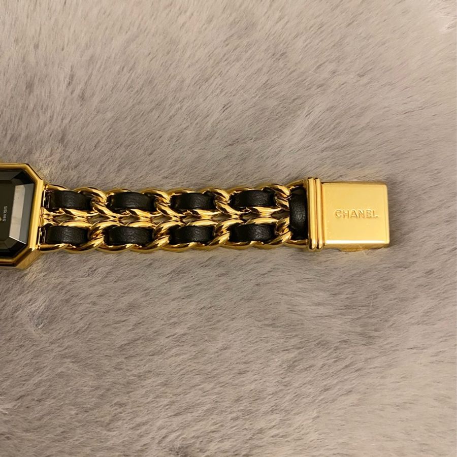 保證專櫃真品 S號‼️92成新 附保固 Chanel Premiere 香奈兒 首映錶 金鏈 黑金 黑銀-10
