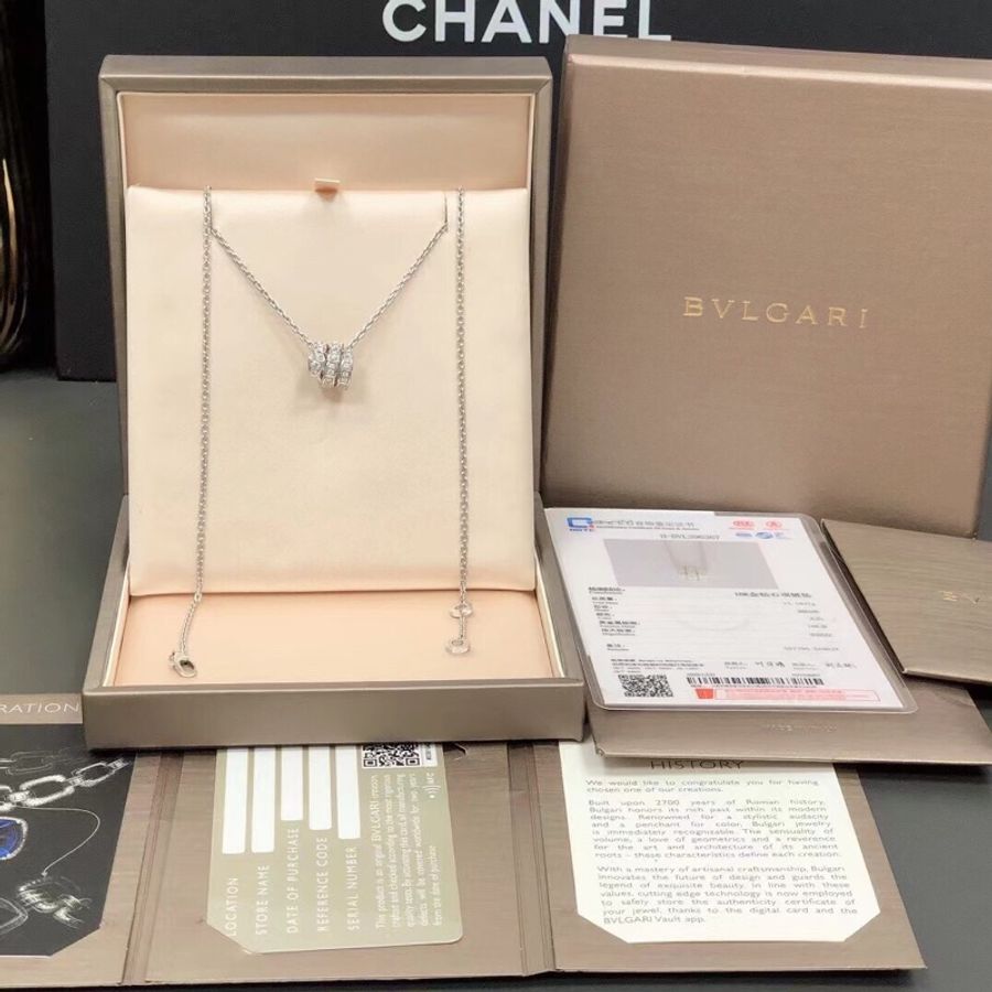 Bvlgari 寶格麗SERPENTI VIPER系列白金滿鑽蛇頭項鍊,20年購入-0
