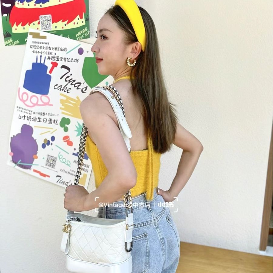Chanel Gabrielle奶油白金流浪包🤍-7