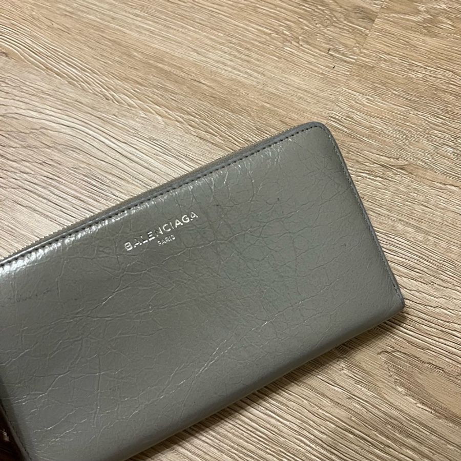瑞奇二手精品 balenciaga 小羔羊皮 長夾 美品-2
