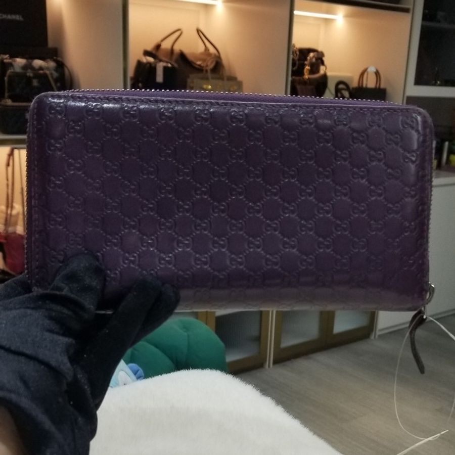 Gucci 紫色細logo長銀包X429-0