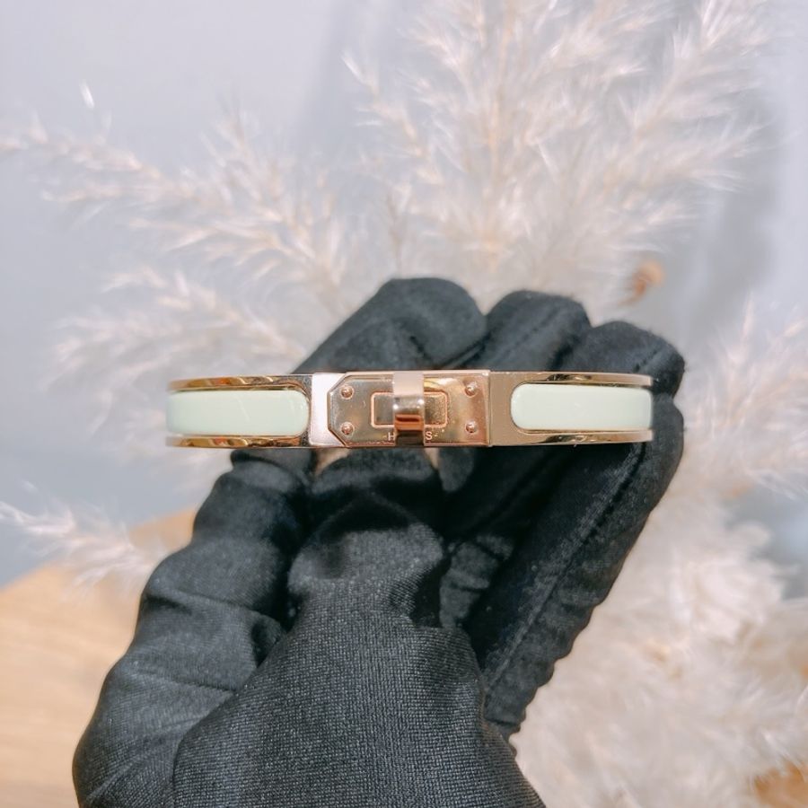 TW3654 Hermes Mini Clic Kelly Bracelet GM Size Vert Fizz x RGHW愛馬仕 Kelly扣手鐲 氣泡綠色玫瑰金扣-1