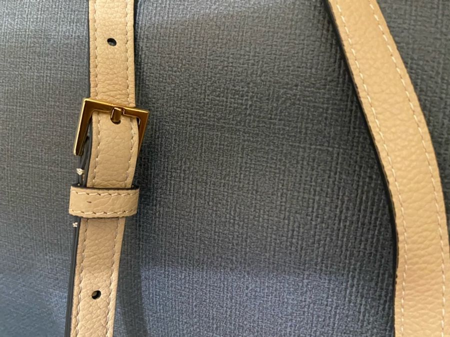 Grained Calfskin Virtus Shoulder Bag Beige-11