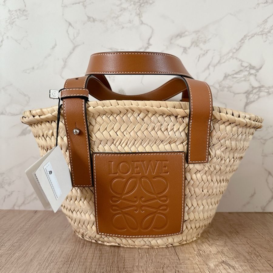 Loewe 羅意威 Small Basket 籃子 編織包 手提包 度假包 牛皮包-0