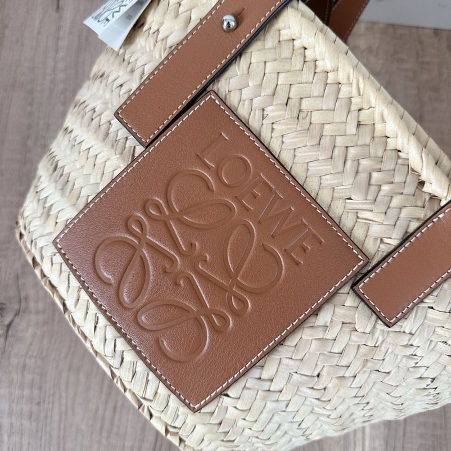 Loewe 羅意威 Small Basket 籃子 編織包 手提包 度假包 牛皮包-4