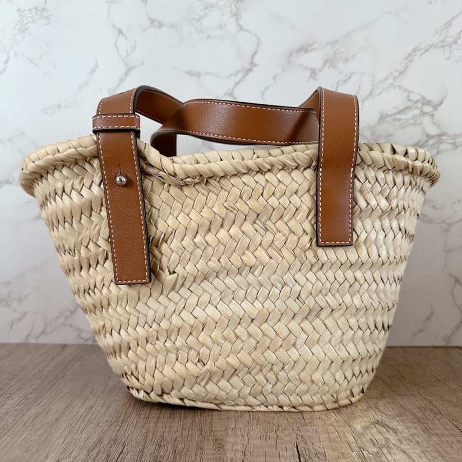 Loewe 羅意威 Small Basket 籃子 編織包 手提包 度假包 牛皮包-8
