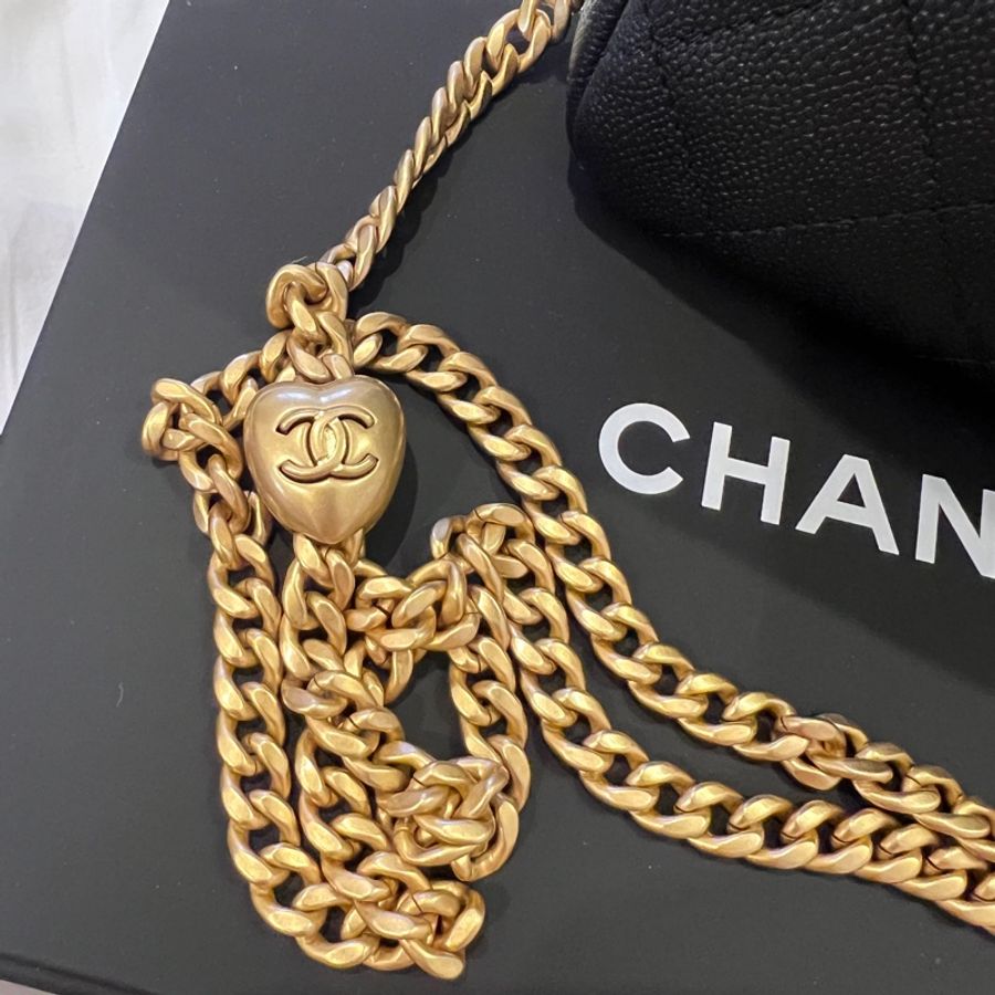 Chanel 愛心調節性鏈 肩背 側背包-1