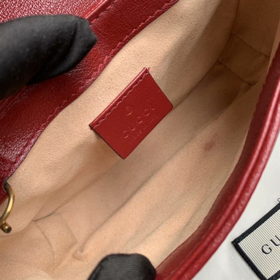 Gucci mini紅黑拼色 金標-3