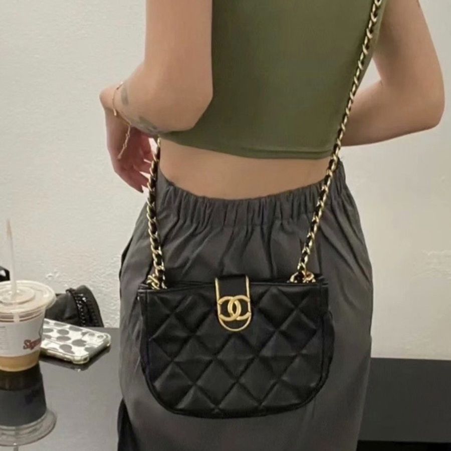 Chanel 香奈兒 22B 流浪包 黑色 金扣 羊皮-8
