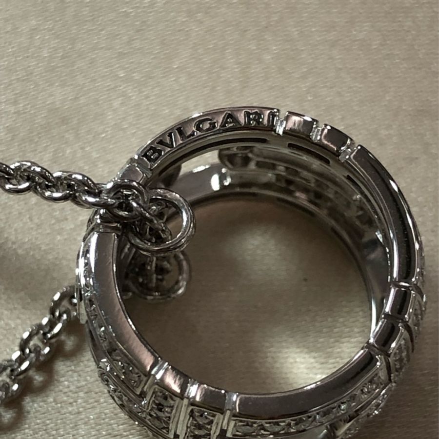 Bvlgari 寶格麗 parentesi系列白金滿鑽回形針鏤空項鍊 男女同款 閃亮唯美 超級稀缺 2017年購入-9
